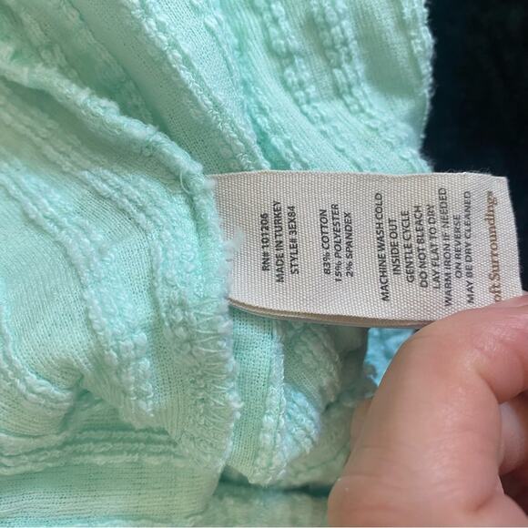 Softsurroundings Womens Seaside Inspired | Goldie Tunic Top Fair Aqua - Picture 6 of 9